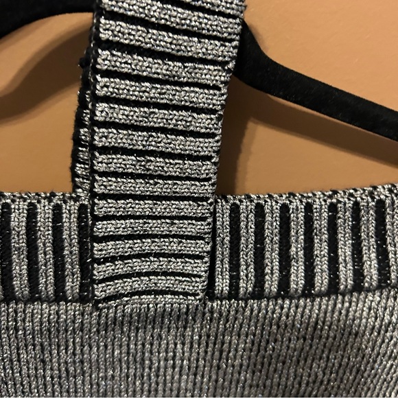 RTA Silver Metallic Beckett Off The Shoulder Sweater Size M Read Description - Picture 6 of 10